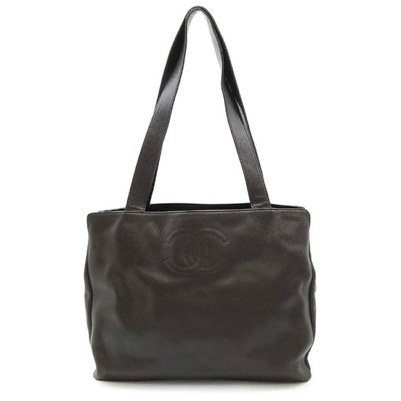 CHANEL Handbags - Chanel Black Leather Tote Bag